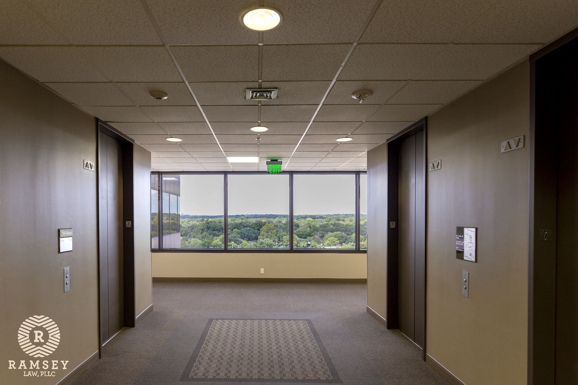 office hallway next to elevators