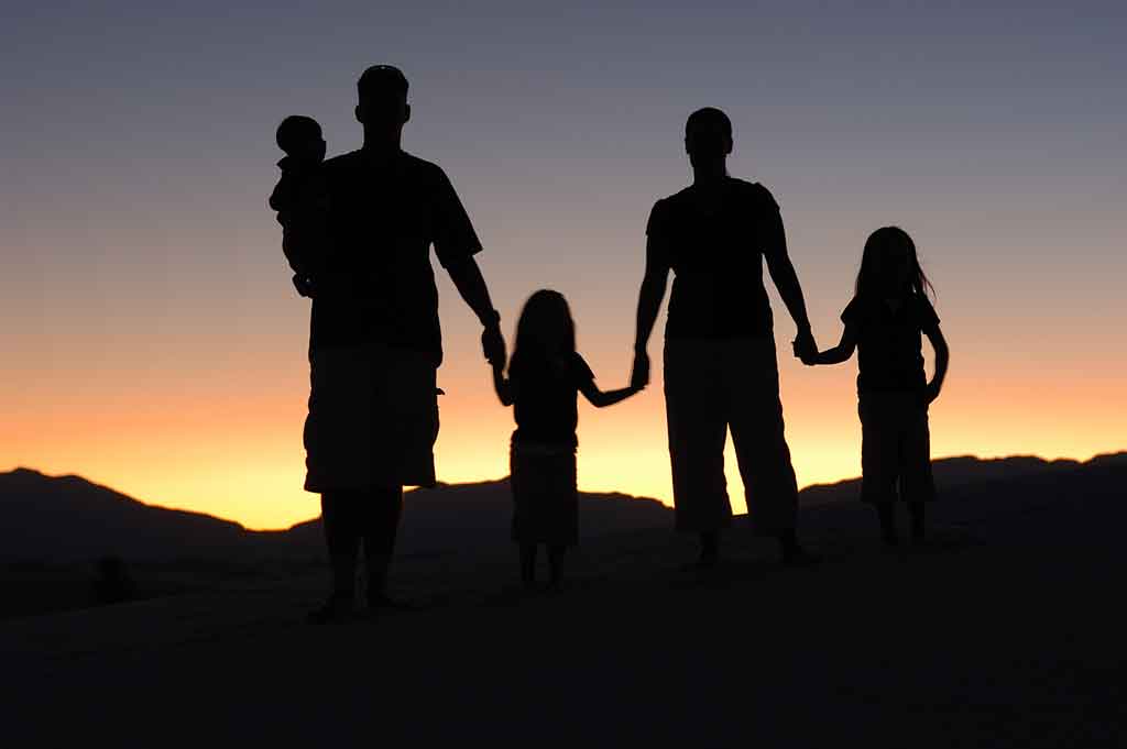 silhouette of family