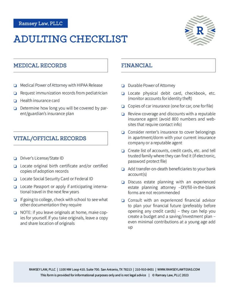 Adulting Checklist